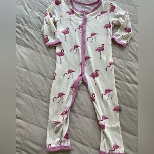 Kyte Baby Pink Flamingo Snap Romper Size 3-6 Months 
Bamboo